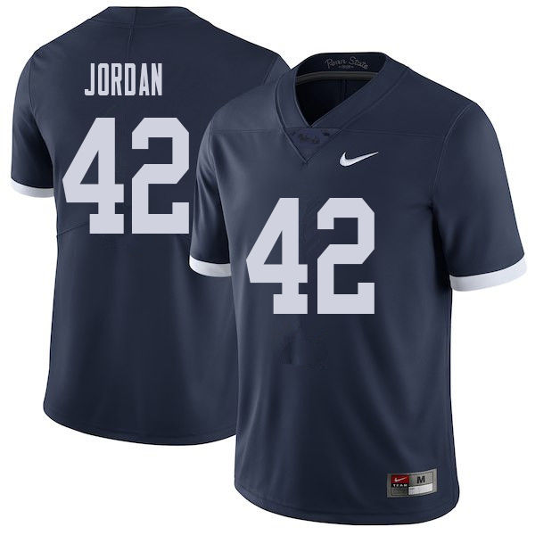 Men #42 Ellison Jordan Penn State Nittany Lions College Throwback Football Jerseys Sale-Navy